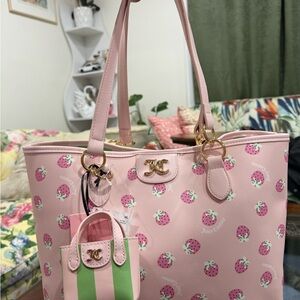 Juicy Couture Pink Strawberry Print Tote